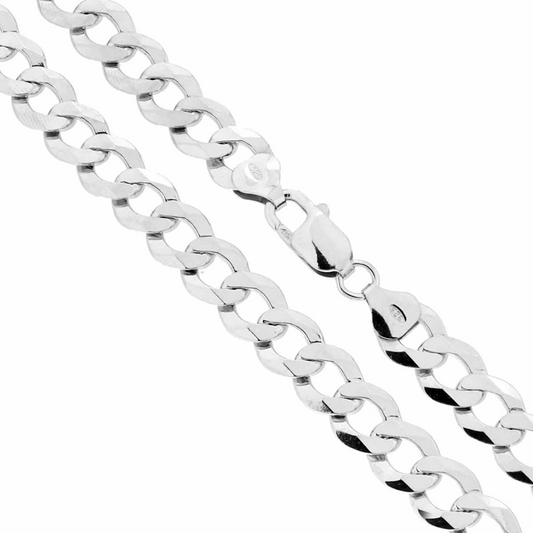 Catena Grumetta Diamantata mm 9, lunghezza cm 50, in ARGENTO 925