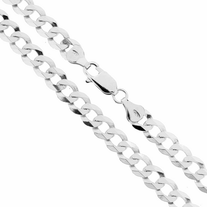 Catena Grumetta Compressa Diamantata, cm 50 , mm 6.6, in ARGENTO 925