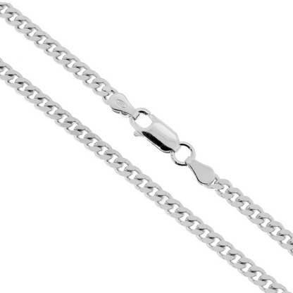 Catena Grumetta Diamantata mm 3.5, lunghezza cm 70, in ARGENTO 925