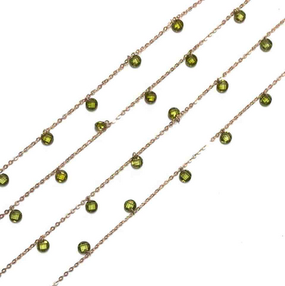 Collana con Lenticchie In Zircone Multiciondolo, Argento S925