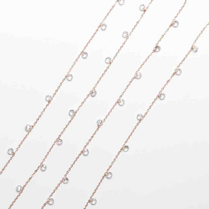 Collana con Lenticchie In Zircone Multiciondolo, Argento S925