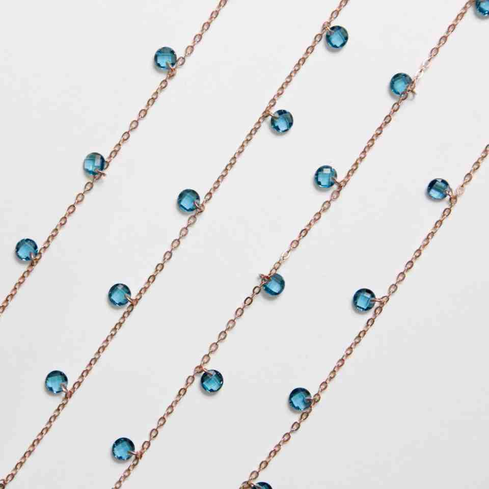 Collana con Lenticchie In Zircone Multiciondolo, Argento S925