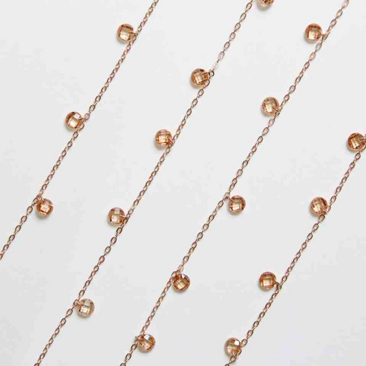 Collana con Lenticchie In Zircone Multiciondolo, Argento S925