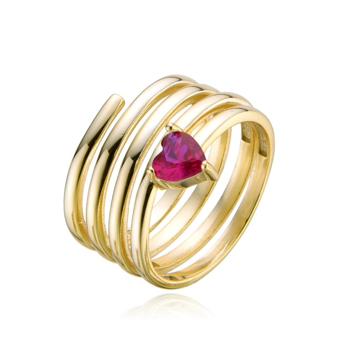 ANELLO Spirale con Cuore, Argento s925
