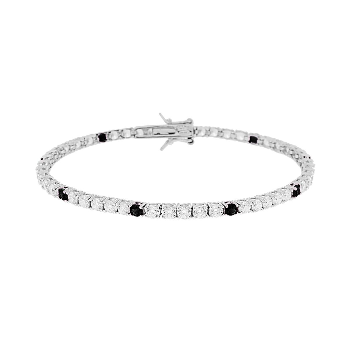 Bracciale Tennis 3mm, Bianco e Diversi Colori, 5+1,  in Argento