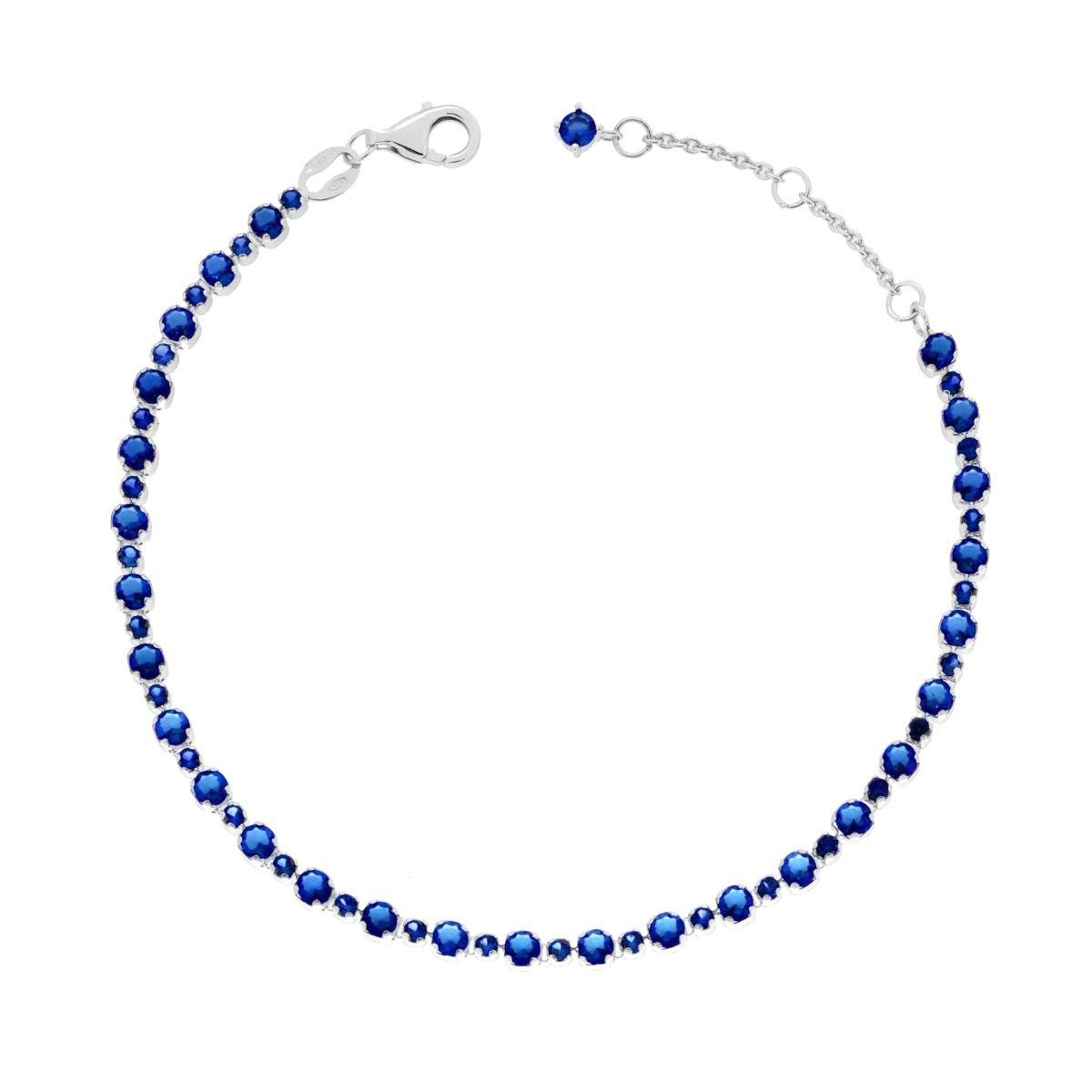 Bracciale Tennis Tondini Diversi Colori, in Argento S925 e Zirconi