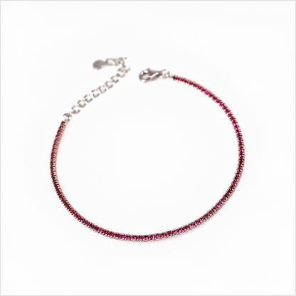 Mini Bracciali Tennis 1mm, Base Silver, Argento s925