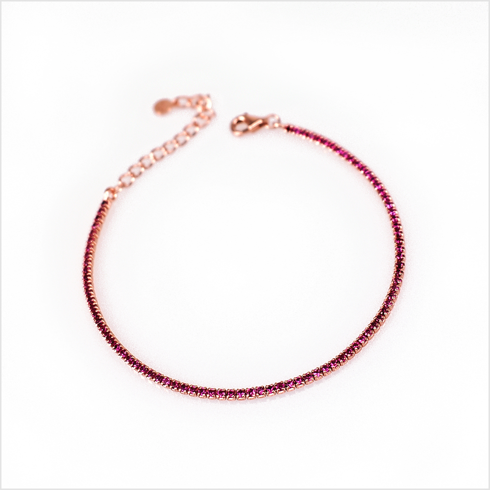 Mini Tennis 1mm, in Rose Gold and Yellow Gold