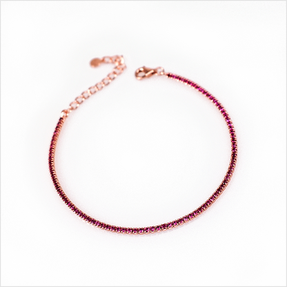 Mini Tennis 1mm, in Rose Gold and Yellow Gold