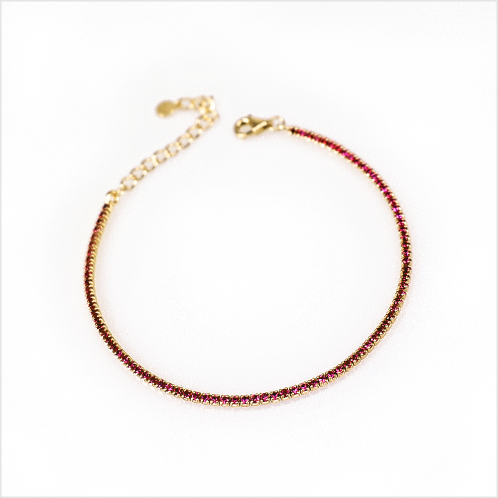 Mini Tennis 1mm, in Rose Gold and Yellow Gold