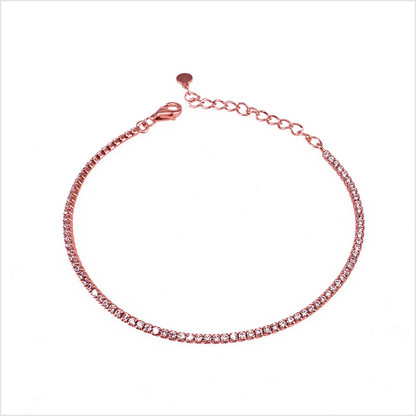 Mini Tennis 1mm, in Rose Gold and Yellow Gold