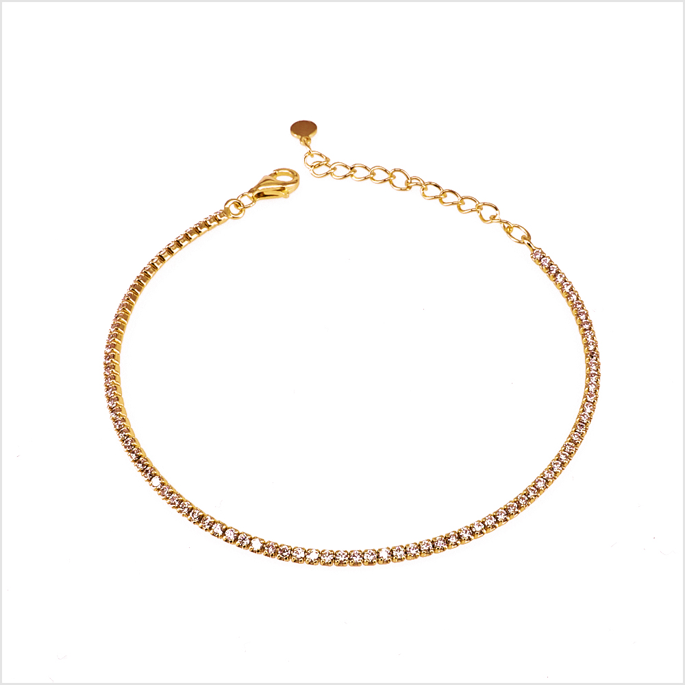 Mini Tennis 1mm, in Rose Gold and Yellow Gold