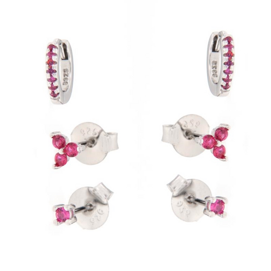 Combo  6 Orecchini Silver e diversi colori, in Argento 925