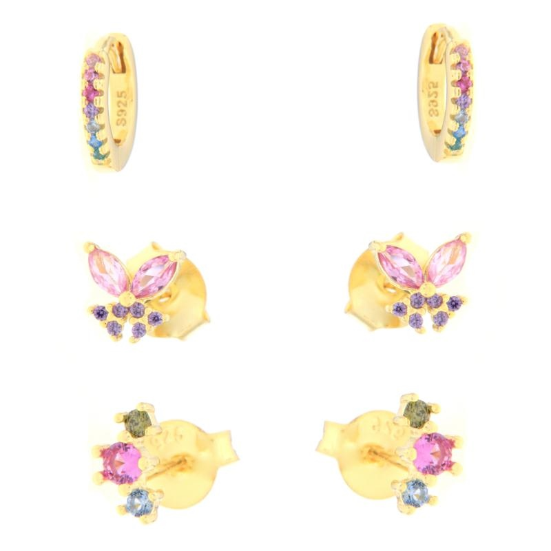 Combo 6 Orecchini Silver e MultiColor Tenui, in Argento 925