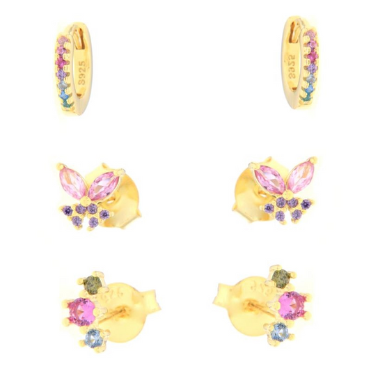 Combo 6 Orecchini Silver e MultiColor Tenui, in Argento 925