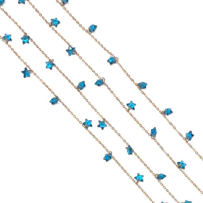 Collana con Stelline In Zircone Multiciondolo, Argento S925