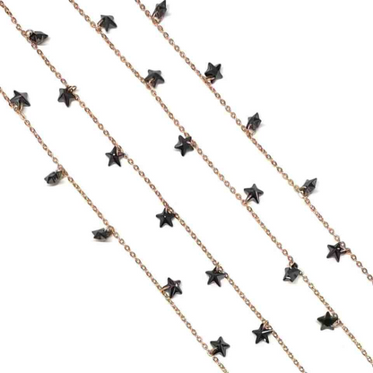 Collana con Stelline In Zircone Multiciondolo, Argento S925