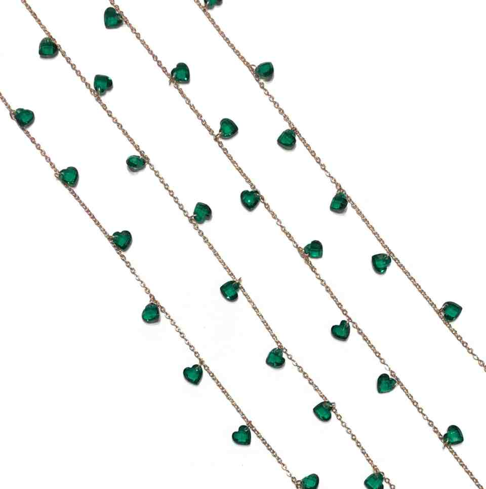 Collana con Cuoricini In Zircone Multiciondolo, Argento S925