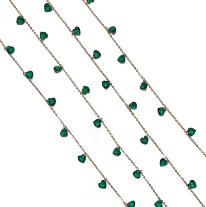 Collana con Cuoricini In Zircone Multiciondolo, Argento S925