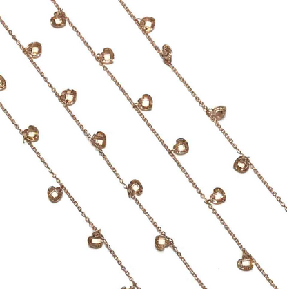 Collana con Cuoricini In Zircone Multiciondolo, Argento S925