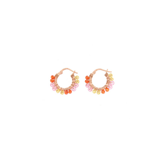 Boucles d'oreilles lobe marguerite avec Zircon et Perles