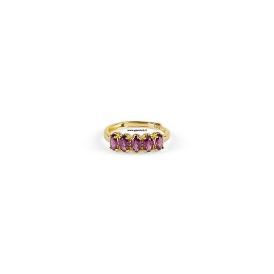 Anello con Gemme di GRANATO naturale, argento s925