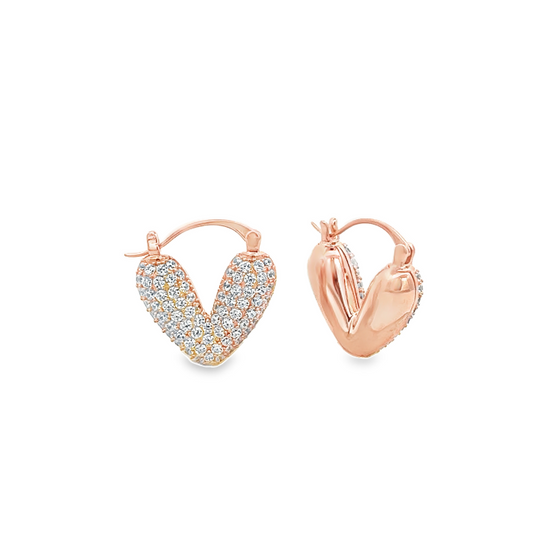 Boucles d'oreilles lobe marguerite avec Zircon et Perles