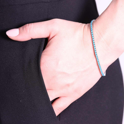 2mm White Tennis Bracelet, in S925 Silver and Zirconia