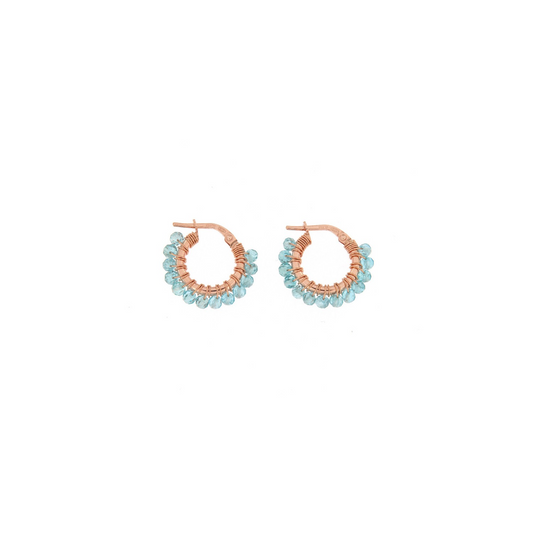 Boucles d'oreilles lobe marguerite avec Zircon et Perles