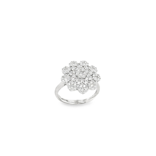 Bague avec Fleur de Zircon - Elégante et Lumineuse en Argent 925