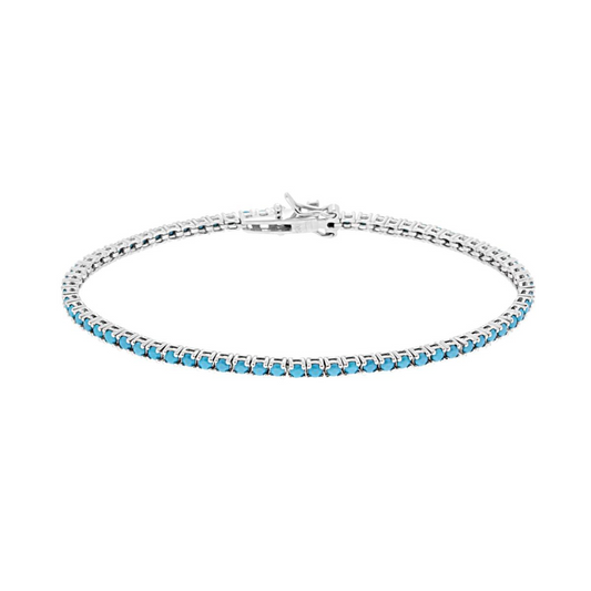 2mm White Tennis Bracelet, in S925 Silver and Zirconia