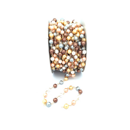 Collana Lunga Con Perle, Vari colori, Argento S925