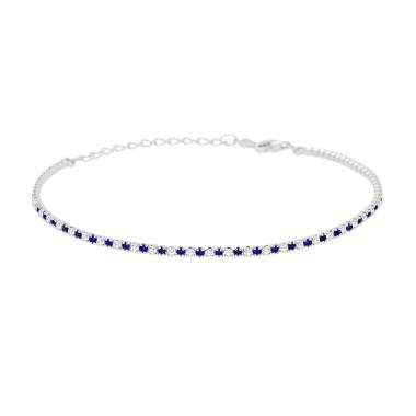 Mini Bracciali Tennis 1mm, 1+1, Argento s925