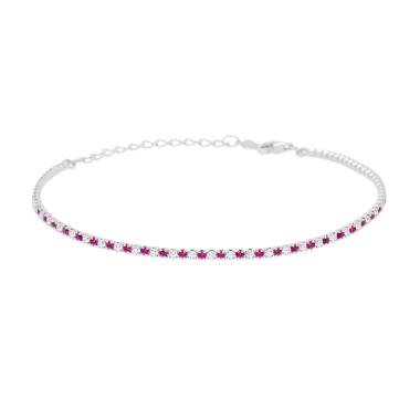 Mini Tennis Bracelets 1mm Silver Base