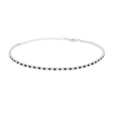 Mini Bracciali Tennis 1mm, 1+1, Argento s925