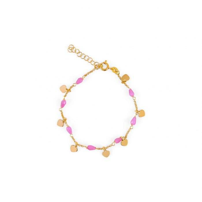 Bracciale Con Cristallini e Cuori, in Argento 925