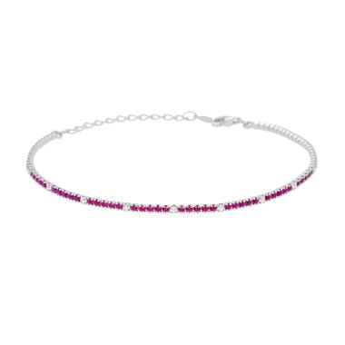 Mini Tennis Bracelets 1mm Silver Base