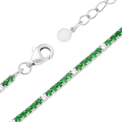 Mini Tennis Bracelets 1mm Silver Base