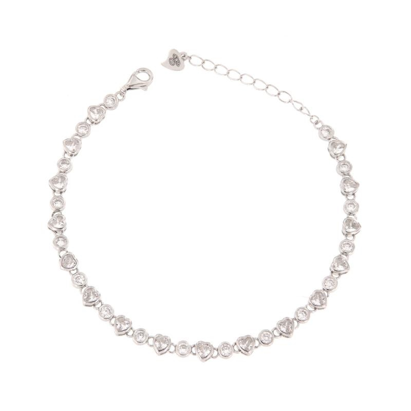 Bracciali Tennis Cuori e Punti luce, Argento s925