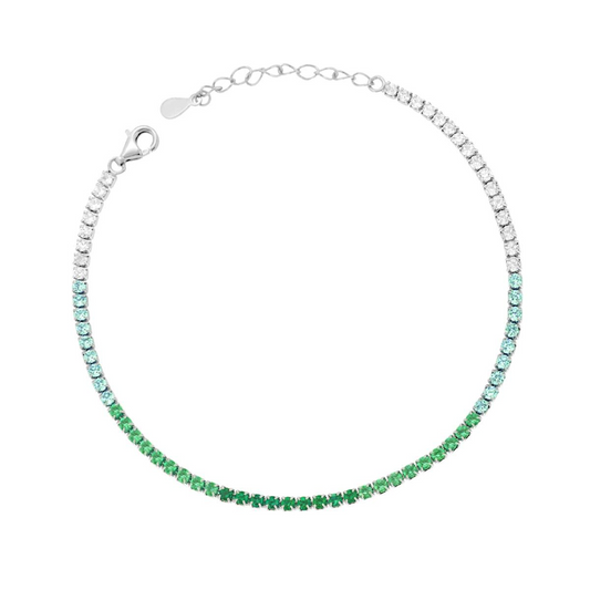 Mini Tennis Bracelets 1mm Silver Base