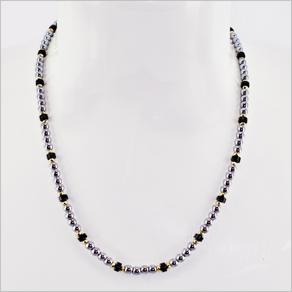 Multicolor Stone Chain Necklace 4.5mm, Stainless Steel