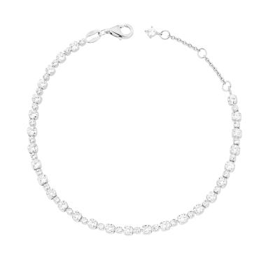 Mini Tennis Bracelets 1mm Silver Base