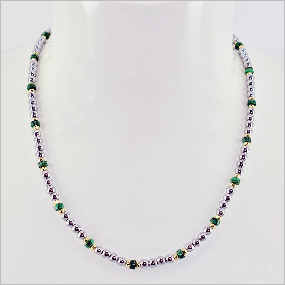 Multicolor Stone Chain Necklace 4.5mm, Stainless Steel
