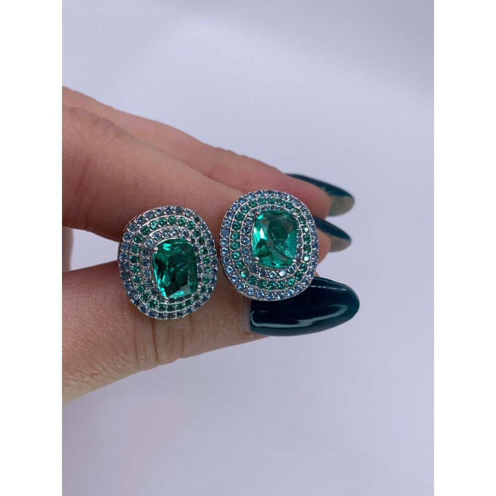 Green Brilliant Earrings