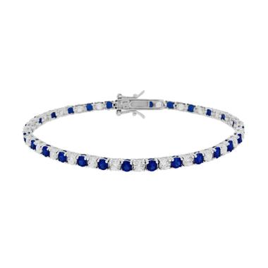 Bracciale Tennis di Lusso in Argento 925 con Zirconi Rossi e Bianchi