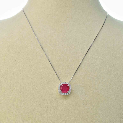 Collana con Pietra Idrotermale Quadrata, Argento s925