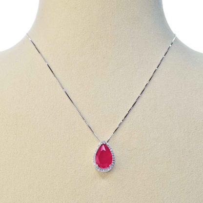 Collana Pietra Idrotermale Goccia, Argento s925