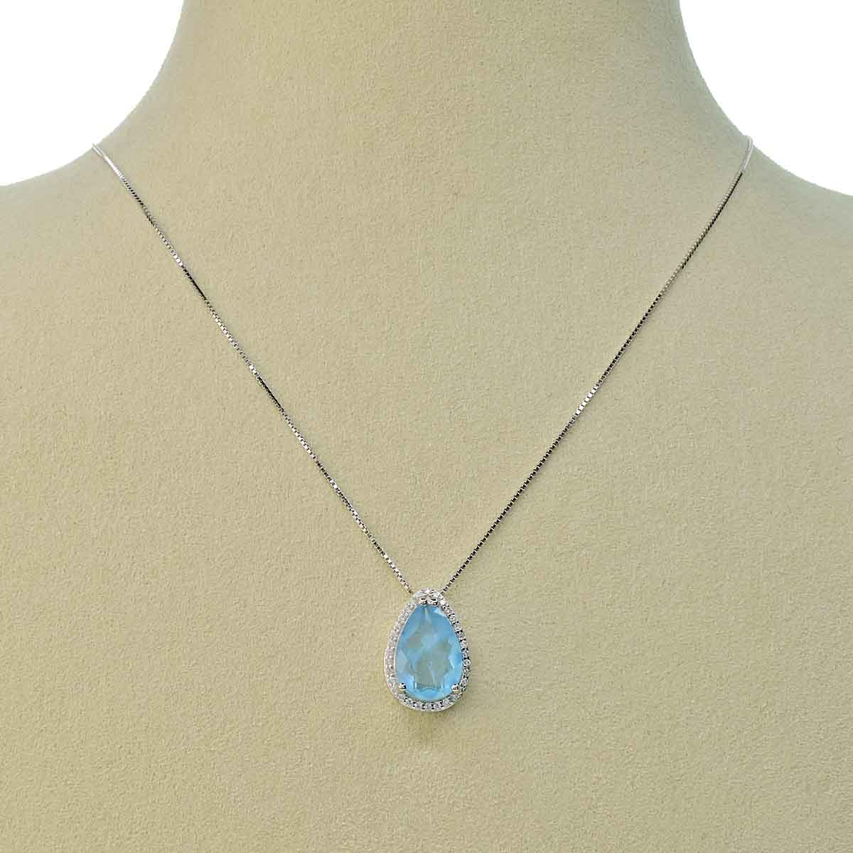 Collana Pietra Idrotermale Goccia, Argento s925
