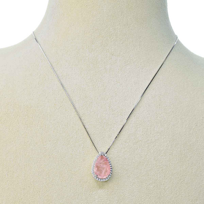 Collana Pietra Idrotermale Goccia, Argento s925