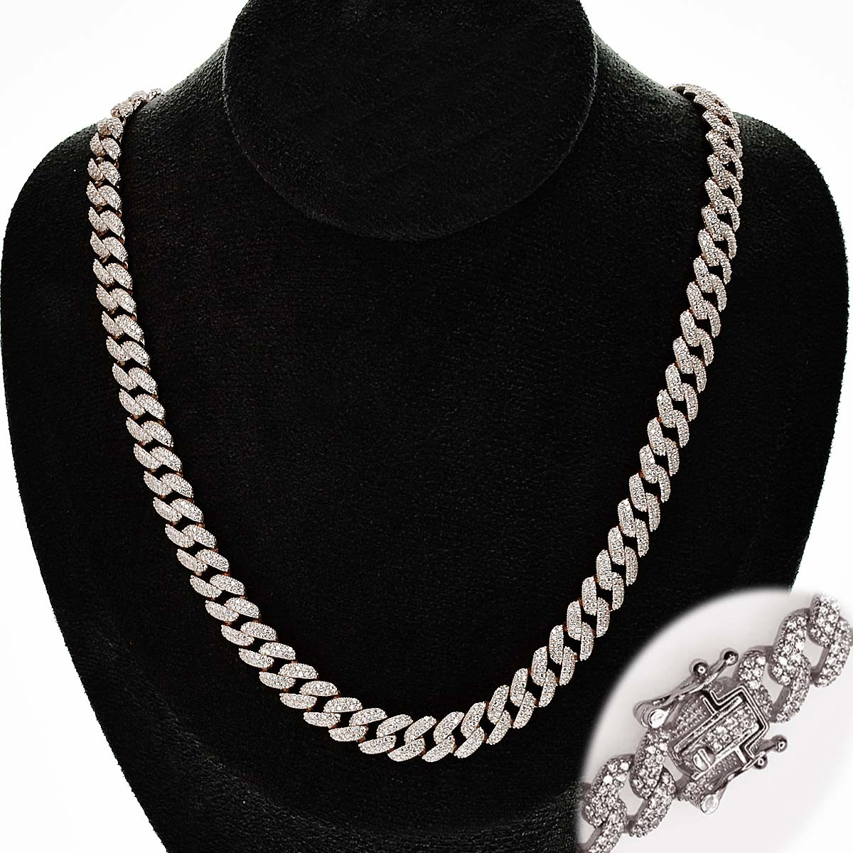 Collana Grumette 8,5mm, in Argento 925 e zirconi